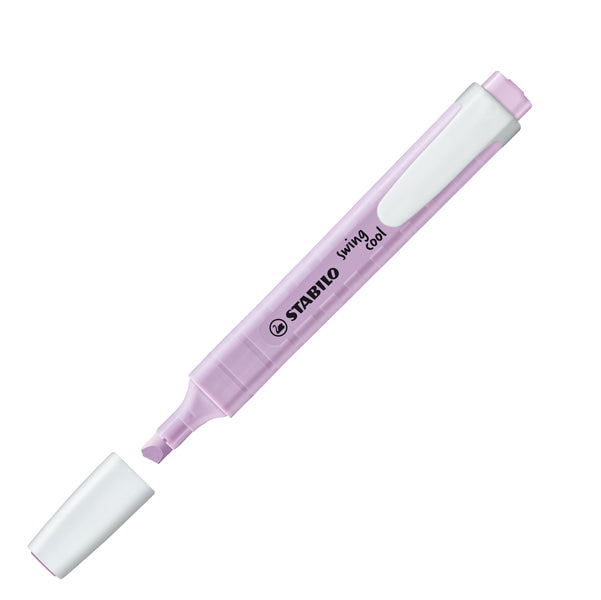 Evidenziatore Swing Cool Pastel - punta a scalpello - tratto 1 - 4 mm - colori assortiti - Stabilo - astuccio 4 pezzi