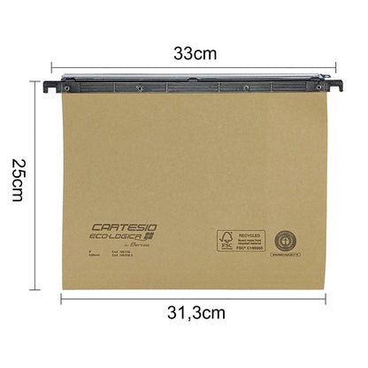 Cartella sospesa Cartesio Eco-logica - cassetto - 33 cm - fondo V - 31,3 x 25 cm - avana - Bertesi