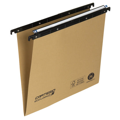 Cartella sospesa Cartesio Eco-logica - cassetto - 33 cm - fondo V - 31,3 x 25 cm - avana - Bertesi