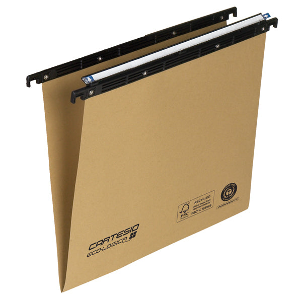 Cartella sospesa Cartesio Eco-logica - cassetto - 33 cm - fondo V - 31,3 x 25 cm - avana - Bertesi