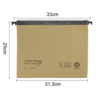 Cartella sospesa Cartesio Eco-logica - cassetto - 33 cm - fondo U - 31,3 x 25 cm - avana - Bertesi