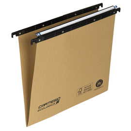 Cartella sospesa Cartesio Eco-logica - cassetto - 39 cm - fondo V - 37 x 25 cm - avana - Bertesi