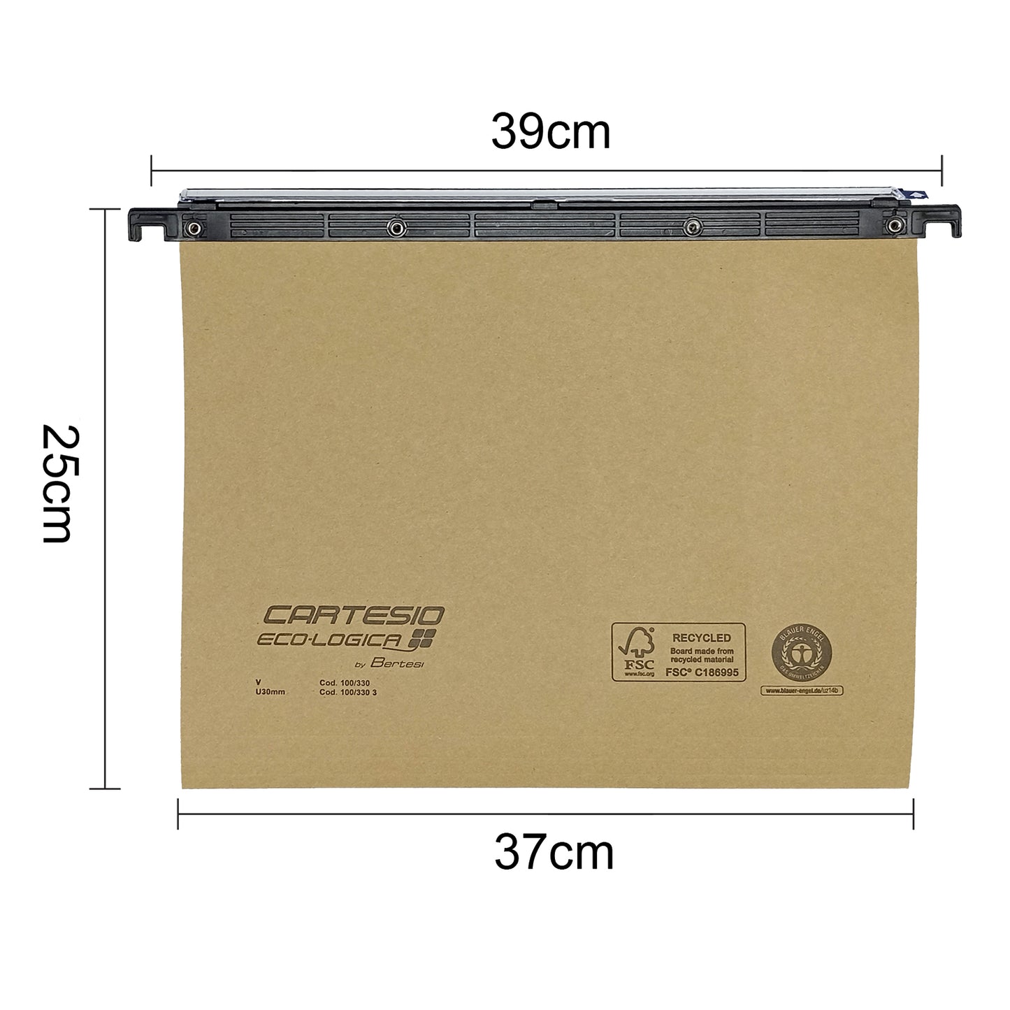 Cartella sospesa Cartesio Eco-logica - cassetto - 39 cm - fondo V - 37 x 25 cm - avana - Bertesi