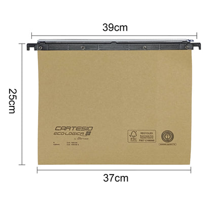 Cartella sospesa Cartesio Eco-logica - cassetto - 39 cm - fondo U - 37 x 25 cm - avana - Bertesi