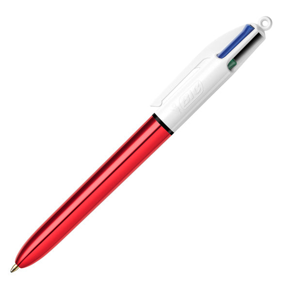 Penna sfera scatto multifunzione 4 Colours Shine - punta 1,0 mm - fusto colori assortiti - Bic - scatola 12 pezzi