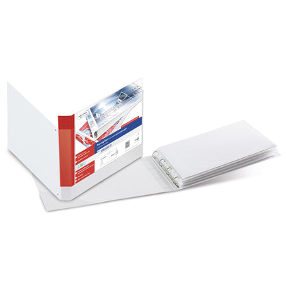 Raccoglitore personalizzabile Stelvio TI - 42 x 30 cm album - 4 anelli a D 40 mm - dorso 5,5 cm - bianco - Sei Rota
