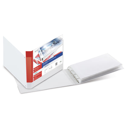 Raccoglitore personalizzabile Stelvio TI - 42 x 30 cm album - 4 anelli a D 40 mm - dorso 5,5 cm - bianco - Sei Rota