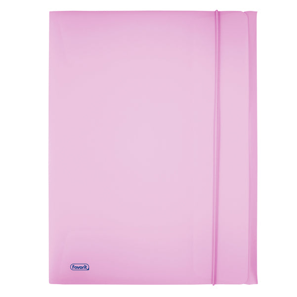 Cartella 3 lembi con elastico Pastel - 24 x 33cm - dorso 1 cm - PP - glicine - Favorit