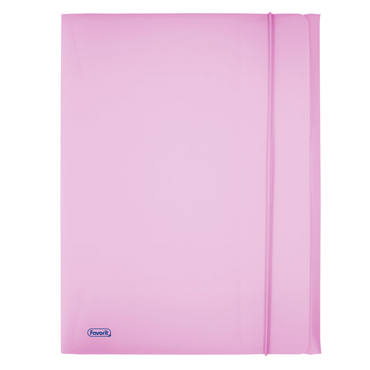 Cartella 3 lembi con elastico Pastel - 24 x 33cm - dorso 1 cm - PP - glicine - Favorit