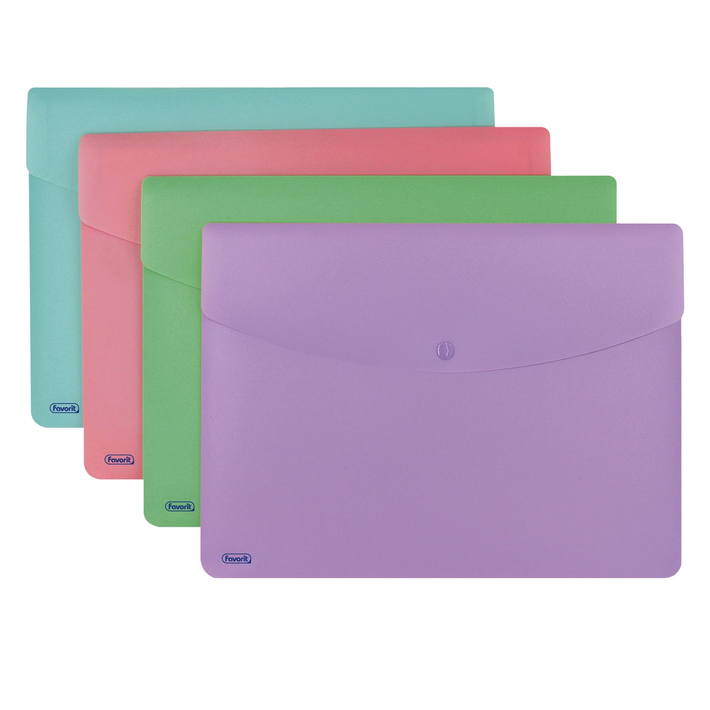 Busta con bottone Pastel - A4 - PP - colori assortiti - Favorit
