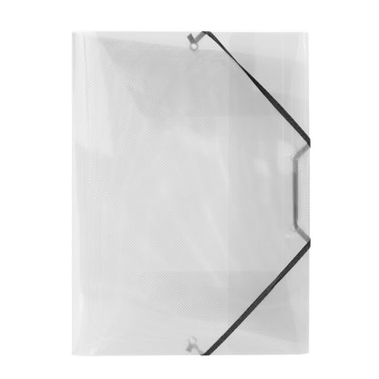 Cartella 3 lembi con elastico angolare Lumina - 22 x 30cm - dorso variabile - PP - trasparente - Favorit