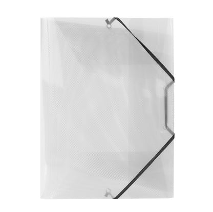 Cartella 3 lembi con elastico angolare Lumina - 22 x 30cm - dorso variabile - PP - trasparente - Favorit