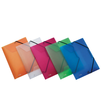 Cartella 3 lembi con elastico angolare Lumina - 24 x 32cm - dorso 2,5 cm - PP - colori assorititi - Favorit