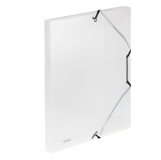 Cartella 3 lembi con elastico angolare Lumina - 24 x 32cm - dorso 2,5 cm - PP - trasparente - Favorit