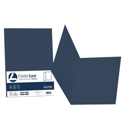 Cartellina semplice Luce - 200 gr - A4 - blu cobalto - cartoncino bristol - Favini - conf. 50 pezzi