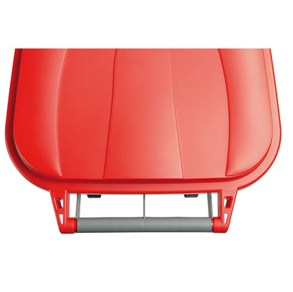 Bidone mobile - 49x54x85 cm - con chiusura a clip - 100 L - grigio/rosso - Mobil Plastic