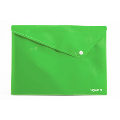Busta con bottone - 33 x 24,5 cm - PP - colori assortiti - Colorosa - conf. 6 pezzi