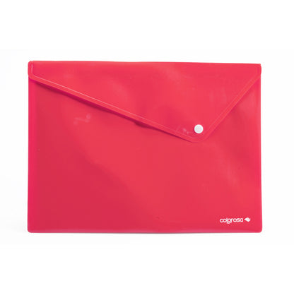 Busta con bottone - 33 x 24,5 cm - PP - colori assortiti - Colorosa - conf. 6 pezzi