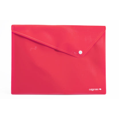 Busta con bottone - 33 x 24,5 cm - PP - colori assortiti - Colorosa - conf. 6 pezzi