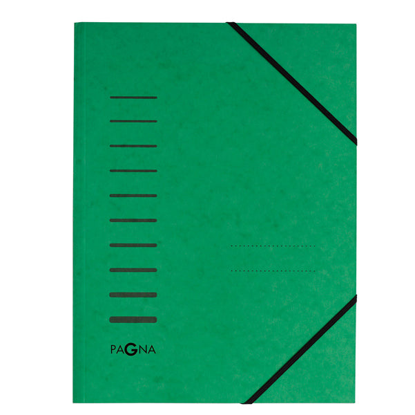 Cartella con elastico angolare - A4 - dorso variabile - cartoncino - verde - Pagna