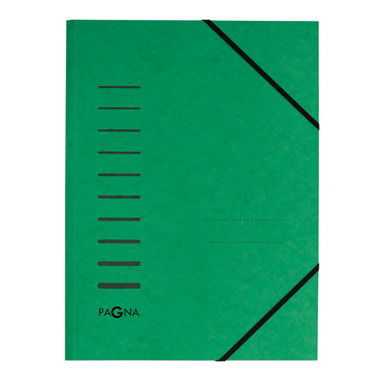 Cartella con elastico angolare - A4 - dorso variabile - cartoncino - verde - Pagna