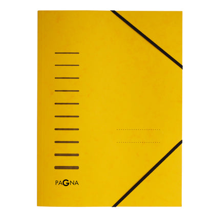 Cartella con elastico angolare - A4 - dorso variabile - cartoncino - giallo - Pagna