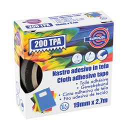 Nastro adesivo telato TPA 200 - 19 mm x 2,7 m - tela plastificata - bianco - Eurocel
