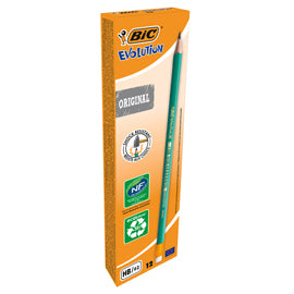 Matite ECOsolutions Evolution Graphite - 655 HB - con gommino - Bic - scatola da 12 pezzi