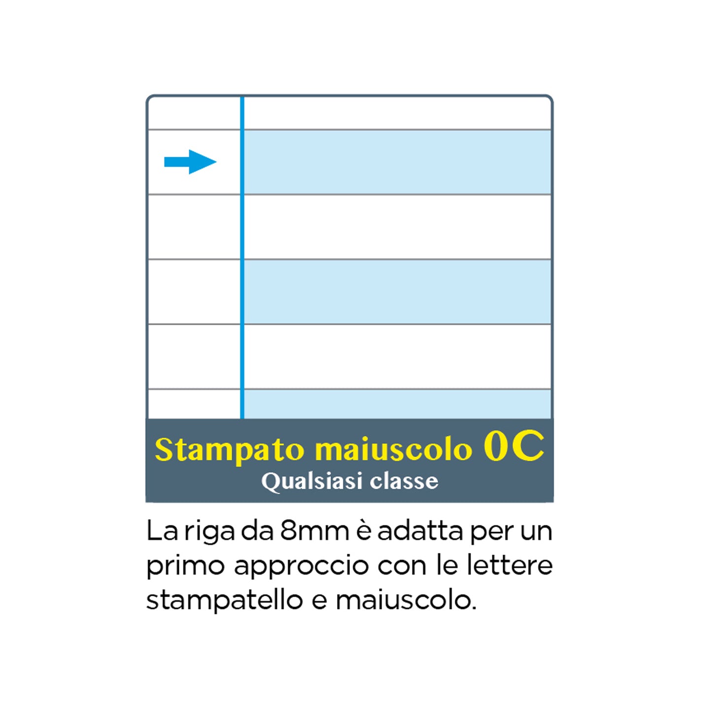 Maxiquaderno Linea Blu One Color - A4 - 1 rigo - 18 + 1 fogli - 100gr - Blasetti