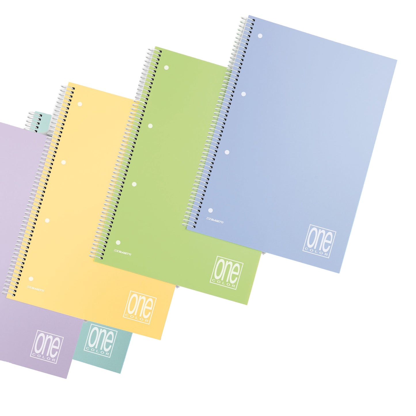 Maxiquaderno One Color Pastel PP - A4+- 4mm - 80 fogli - 80 gr -  c/fori - spiralato - Blasetti
