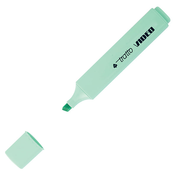 Evidenziatore Tratto Video pastel  - punta a scalpello - tratto da 1,0mm-5,0mm - verde pastel - Tratto