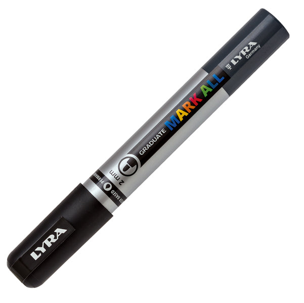 Marcatore a base d'acqua Graduate Mark All  - punta tonda 2mm - nero - Lyra