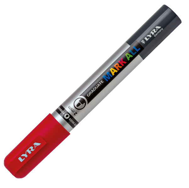 Marcatore a base d'acqua Graduate Mark All  - punta tonda 2mm - rosso - Lyra