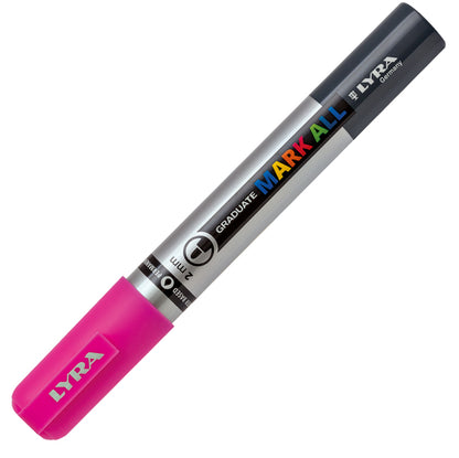 Marcatore a base d'acqua Graduate Mark All  - punta tonda 2mm - rosa fluo - Lyra
