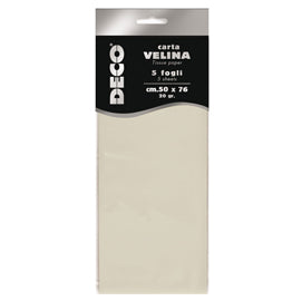 Carta velina - 50 x 76 cm - 20 gr - avorio - Deco - busta 5 fogli