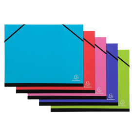 Cartella porta disegni con elastico angolare Iderama - A4 - cartoncino plastificato - colori assortiti - Exacompta