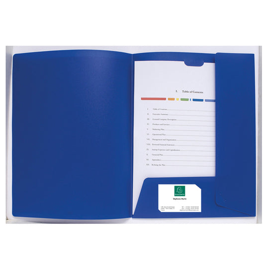 Cartella di presentazione con 2 alette Kreacover - A4 - PP - blu - Exacompta