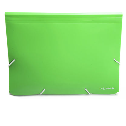 Portadocumenti a soffietto - 12 tasche - A4 - PP - colori assortiti - Colorosa