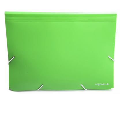 Portadocumenti a soffietto - 12 tasche - A4 - PP - colori assortiti - Colorosa