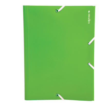 Cartella 3 lembi con elastico angolare - A4 - PP - colori assortiti - Colorosa