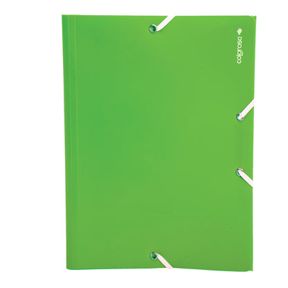 Cartella 3 lembi con elastico angolare - A4 - PP - colori assortiti - Colorosa