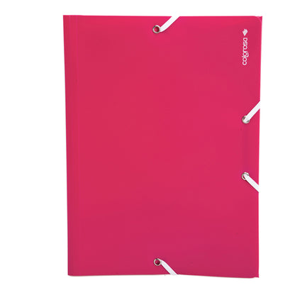 Cartella 3 lembi con elastico angolare - A4 - PP - colori assortiti - Colorosa