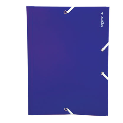 Cartella 3 lembi con elastico angolare - A4 - PP - colori assortiti - Colorosa