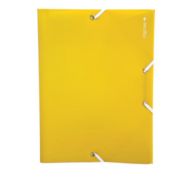 Cartella 3 lembi con elastico angolare - A4 - PP - colori assortiti - Colorosa