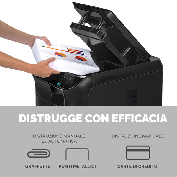 Distruggidocumenti Automax 600m - a microframmenti - 83lt - Fellowes