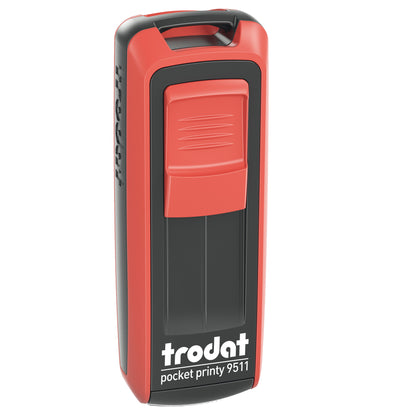 Timbro tascabile Pocket Printy 9511 - personalizzabile - 38 x 14 mm - 4 righe - autoinchiostrante - Trodat