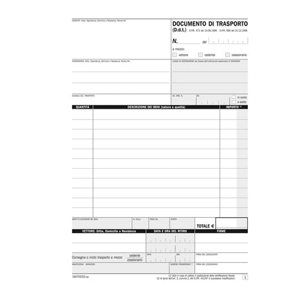 Blocco DDT - 33/33/33 copie autoricopianti - 21,5 x 14,8 cm - DU1607CD330 - Data Ufficio