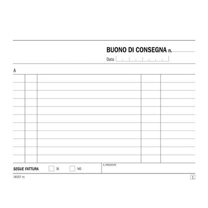 Blocco buoni di consegna - 50/50 copie autoric. - 11,5 x 16,5 cm - DU161570000 - Data Ufficio