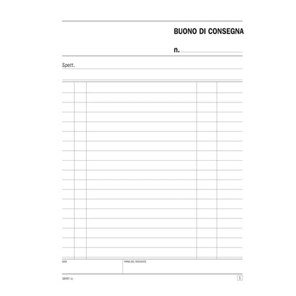 Blocco buoni di consegna - 50/50 copie autoric. - 21,5 x 14,8 cm - DU164570000 - Data Ufficio
