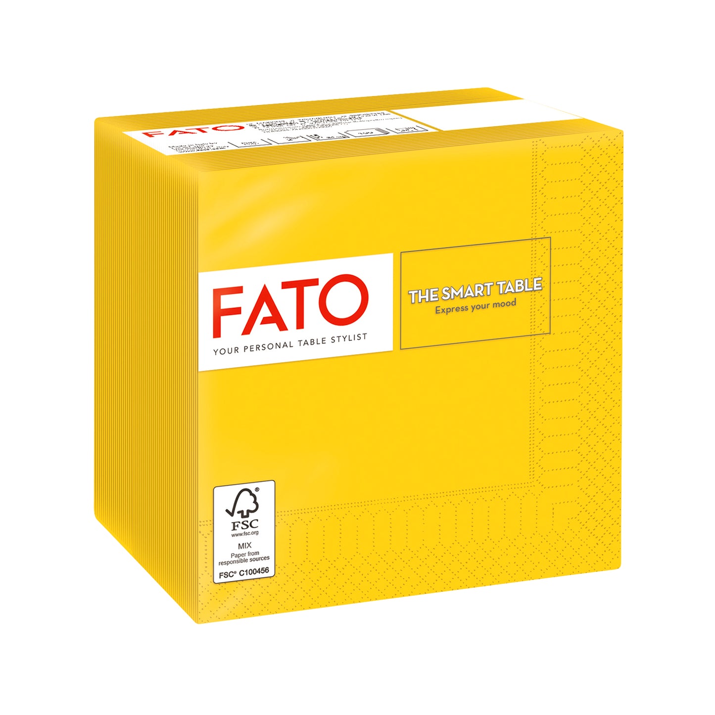Tovagliolo - carta - 24 x 24 cm - 2 veli - giallo - Fato - conf. 100 pezzi
